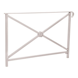 Barrière main courante Héritage Procity, cadre rosace, simple crosse, L1500 x 1000 mm - Scellement direct - Gris soie