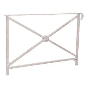 Barrière main courante Héritage Procity, cadre rosace, simple crosse, L1500 x 1000 mm - Scellement direct - Gris soie