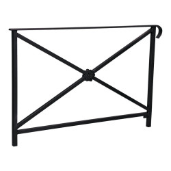 Barrière main courante Héritage Procity, cadre rosace, simple crosse,L1500 x 1000 mm - Scellement direct - Noir foncé