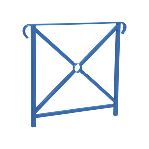 Barrière main courante Héritage Procity, cadre simple croix, double crosse, L800 x 1000 mm - Scellement direct - Bleu gentiane