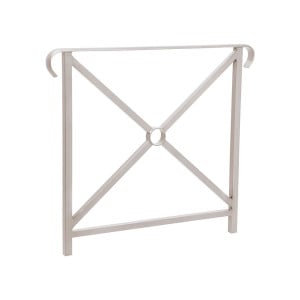 Barrière main courante Héritage Procity, cadre simple croix, double crosse, L800 x 1000 mm - Scellement direct - Gris soie