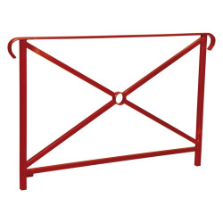 Barrière main courante Héritage Procity, cadre simple croix, double crosse, L1500 x 1000 mm - Scellement direct - Rouge pourpre