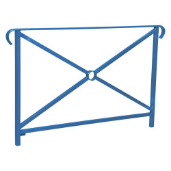 Barrière main courante Héritage Procity, cadre simple croix, L1500 x 1000 mm - Scellement direct - Bleu gentiane