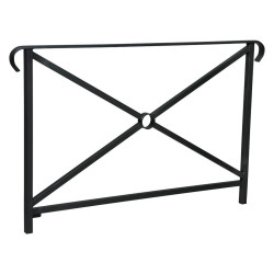 Barrière main courante Héritage Procity, cadre simple croix, double crosse, L1500 x 1000 mm - Scellement direct - Noir foncé