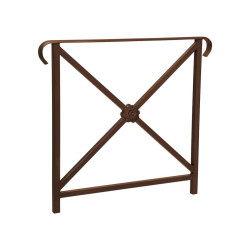 Barrière main courante Héritage Procity, cadre rosace, double crosse, L800 x 1000 mm - Scellement direct - Brun chocolat