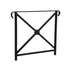 Barrière main courante Héritage Procity, cadre rosace, double crosse, L800 x 1000 mm - Scellement direct - Noir foncé