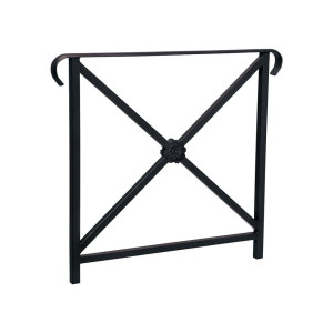Barrière main courante Héritage Procity, cadre rosace, double crosse, L800 x 1000 mm - Scellement direct - Noir foncé