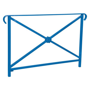 Barrière main courante Héritage Procity, cadre rosace, double crosse, L1500 x 1000 mm - Scellement direct - Bleu gentiane