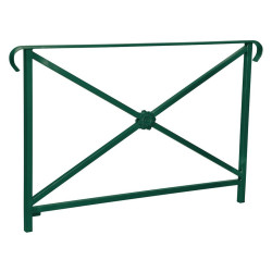 Barrière main courante Héritage Procity, cadre rosace, double crosse, L1500 x 1000 mm - Scellement direct - Vert mousse