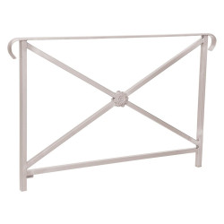 Barrière main courante Héritage Procity, cadre rosace, double crosse, L1500 x 1000 mm - Scellement direct - Gris soie