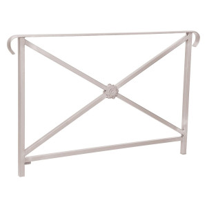 Barrière main courante Héritage Procity, cadre rosace, double crosse, L1500 x 1000 mm - Scellement direct - Gris soie