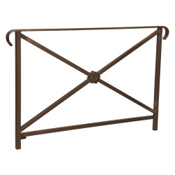 Barrière main courante Héritage Procity, cadre rosace, double crosse, L1500 x 1000 mm - Scellement direct - Brun chocolat