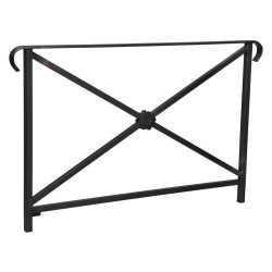 Barrière main courante Héritage Procity, cadre rosace, double crosse, L1500 x 1000 mm - Scellement direct - Noir foncé