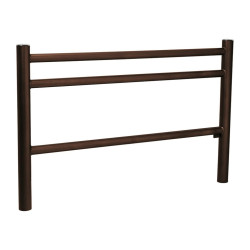 Barrière Trio Procity, pommeau Inox brossé, L1572 x 1000 mm - Acier peint/zinc - Scellement direct - Brun chocolat