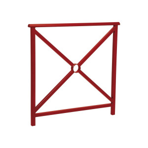 Barrière main courante Lisbonne Procity, cadre simple croix, L1000 x 1000 mm - Scellement direct - Rouge pourpre