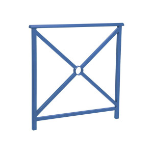 Barrière main courante Lisbonne Procity, cadre simple croix, L1000 x 1000 mm - Scellement direct - Bleu gentiane