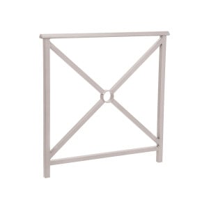 Barrière main courante Lisbonne Procity, cadre simple croix, L1000 x 1000 mm - Acier peint/zinc - Scellement direct - Gris soie