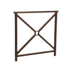 Barrière main courante Lisbonne Procity, cadre simple croix, L1000 x 1000 mm - Scellement direct - Brun chocolat