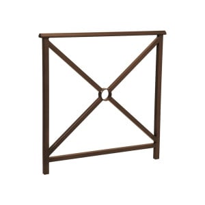 Barrière main courante Lisbonne Procity, cadre simple croix, L1000 x 1000 mm - Scellement direct - Brun chocolat