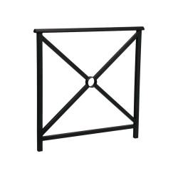 Barrière main courante Lisbonne Procity, cadre simple croix, L1000 x 1000 mm - Scellement direct - Noir foncé