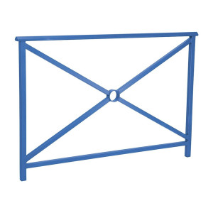 Barrière main courante Lisbonne Procity, cadre simple croix, L1500 x 1000 mm - Scellement direct - Bleu gentiane