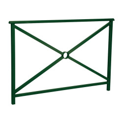 Barrière main courante Lisbonne Procity, cadre simple croix, L1500 x 1000 mm - Scellement direct - Vert mousse