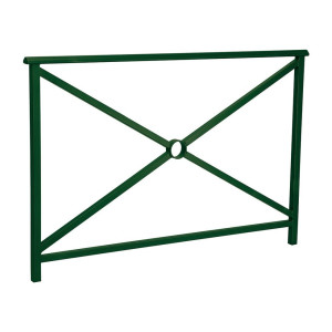 Barrière main courante Lisbonne Procity, cadre simple croix, L1500 x 1000 mm - Scellement direct - Vert mousse