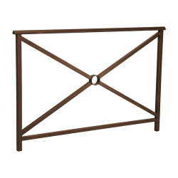 Barrière main courante Lisbonne Procity, cadre simple croix, L1500 x 1000 mm - Scellement direct - Brun chocolat