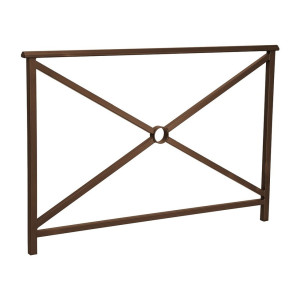 Barrière main courante Lisbonne Procity, cadre simple croix, L1500 x 1000 mm - Scellement direct - Brun chocolat