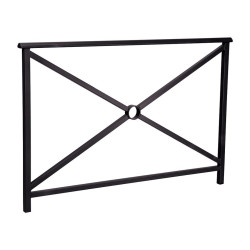 Barrière main courante Lisbonne Procity, cadre simple croix, L1500 x 1000 mm - Scellement direct - Noir foncé