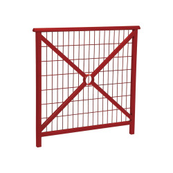 Barrière main courante Lisbonne Procity, cadre grillagé, L1000 x 1000 mm - Acier peint/zinc - Scellement direct - Rouge pourpre