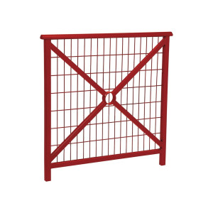 Barrière main courante Lisbonne Procity, cadre grillagé, L1000 x 1000 mm - Acier peint/zinc - Scellement direct - Rouge pourpre