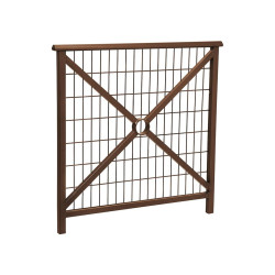 Barrière main courante Lisbonne Procity, cadre grillagé, L1000 x 1000 mm - Acier peint/zinc - Scellement direct - Brun chocolat