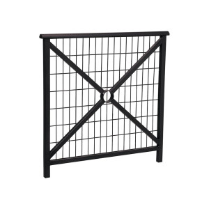 Barrière main courante Lisbonne Procity, cadre grillagé, L1000 x 1000 mm - Acier peint/zinc - Scellement direct - Noir foncé