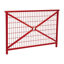 Barrière main courante Lisbonne Procity, cadre grillagé, L1500 x 1000 mm - Acier peint/zinc - Scellement direct - Rouge pourpre