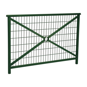 Barrière main courante Lisbonne Procity, cadre grillagé, L1500 x 1000 mm - Acier peint/zinc - Scellement direct - Vert mousse