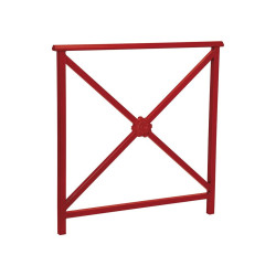 Barrière main courante Lisbonne Procity, cadre rosace, L1000 x 1000 mm - Acier peint/zinc - Scellement direct - Rouge pourpre