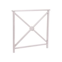 Barrière main courante Lisbonne Procity, cadre rosace, L1000 x 1000 mm - Acier peint/zinc - Scellement direct - Gris soie