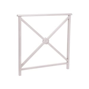 Barrière main courante Lisbonne Procity, cadre rosace, L1000 x 1000 mm - Acier peint/zinc - Scellement direct - Gris soie