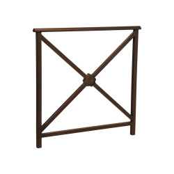 Barrière main courante Lisbonne Procity, cadre rosace, L1000 x 1000 mm - Acier peint/zinc - Scellement direct - Brun chocolat