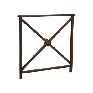 Barrière main courante Lisbonne Procity, cadre rosace, L1000 x 1000 mm - Acier peint/zinc - Scellement direct - Brun chocolat