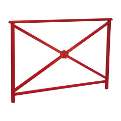Barrière main courante Lisbonne Procity, cadre rosace, L1500 x 1000 mm - Acier peint/zinc - Scellement direct - Rouge pourpre