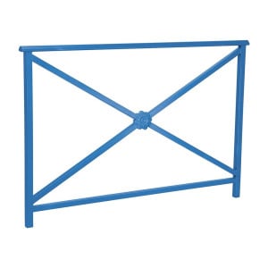Barrière main courante Lisbonne Procity, cadre rosace, L1500 x 1000 mm - Acier peint/zinc - Scellement direct - Bleu gentiane