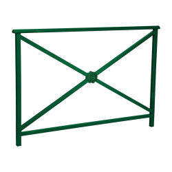 Barrière main courante Lisbonne Procity, cadre rosace, L1500 x 1000 mm - Acier peint/zinc - Scellement direct - Vert mousse