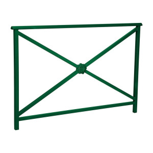 Barrière main courante Lisbonne Procity, cadre rosace, L1500 x 1000 mm - Acier peint/zinc - Scellement direct - Vert mousse