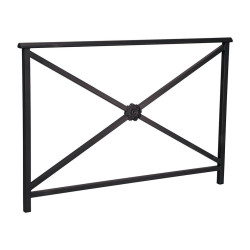 Barrière main courante Lisbonne Procity, cadre rosace, L1500 x 1000 mm - Acier peint/zinc - Scellement direct - Noir foncé