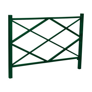 Barrière Losange Procity, L1500 x 1020 mm - Acier peint/zinc - Scellement direct - Vert mousse