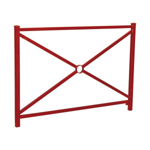 Barrière Orléans Procity, cadre simple croix, L1470 x 1026 mm - Acier peint/zinc - Scellement direct - Rouge pourpre