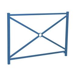Barrière Orléans Procity, cadre simple croix, L1470 x 1026 mm - Acier peint/zinc - Scellement direct - Bleu gentiane