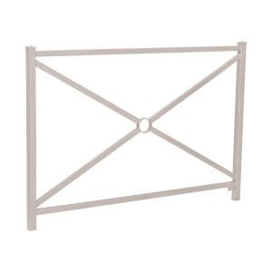 Barrière Orléans Procity, cadre simple croix, L1470 x 1026 mm - Acier peint/zinc - Scellement direct - Gris soie